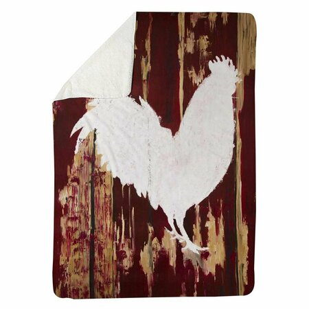 BEGIN HOME DECOR 60 x 80 in. Rooster Silhouette-Sherpa Fleece Blanket 5545-6080-AN507